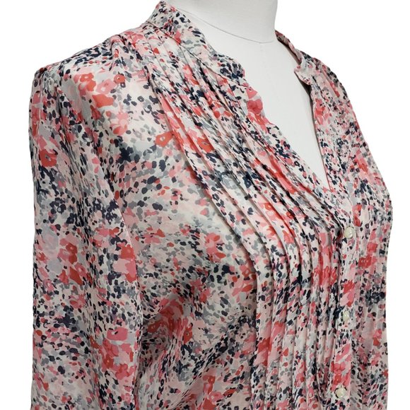 Flowy Charter Club Semi-Sheer Pleat Front Poly Tunic Blouse, 10 - Picture 4 of 12